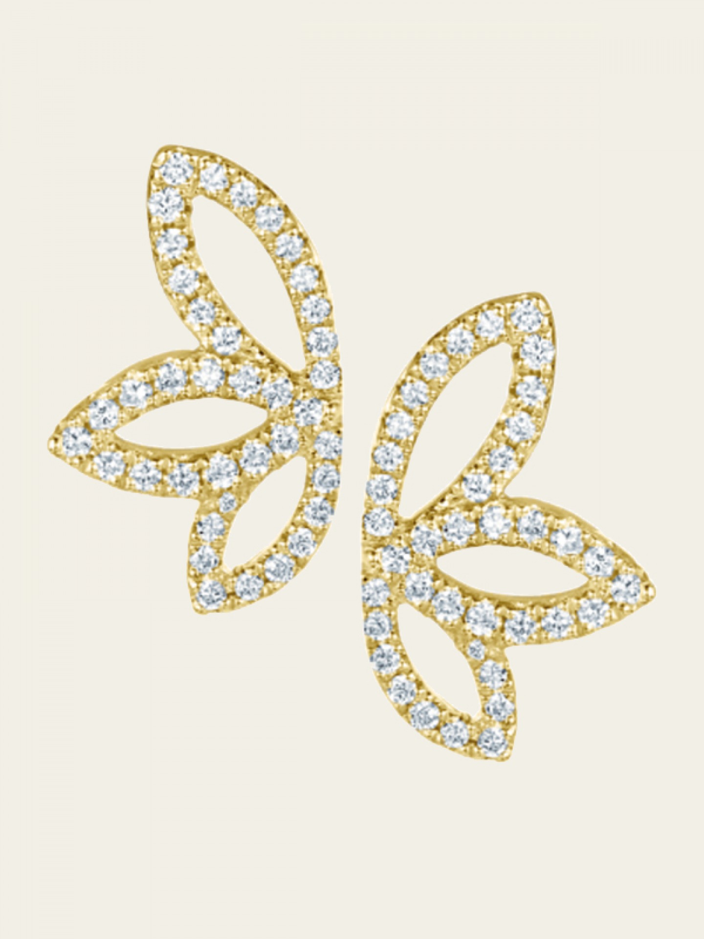 18carat gold and diamond leaf earrings,