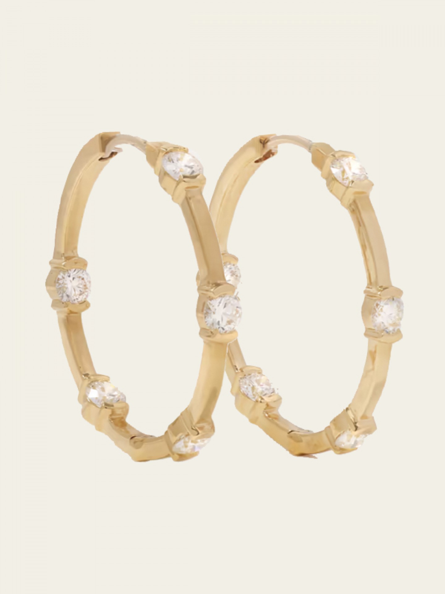 18carat gold and diamond hoop earrings