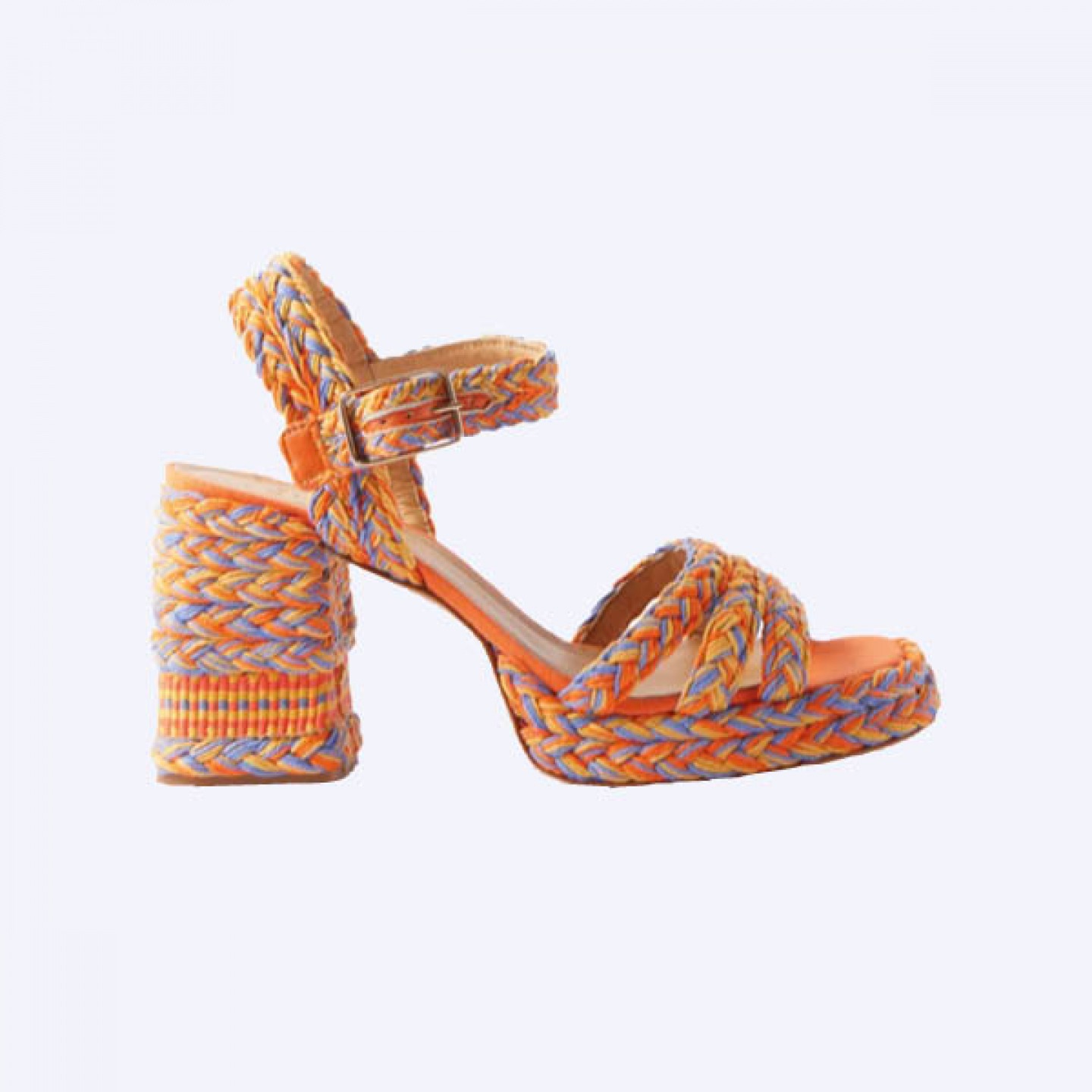Raffia multi-coloured sandals