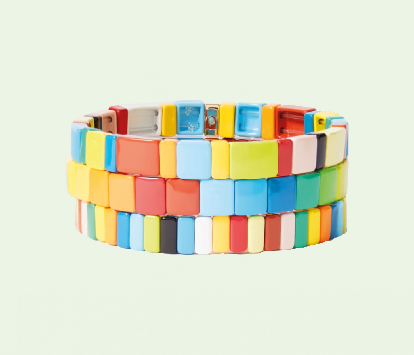 Rainbow enamel beaded bracelets