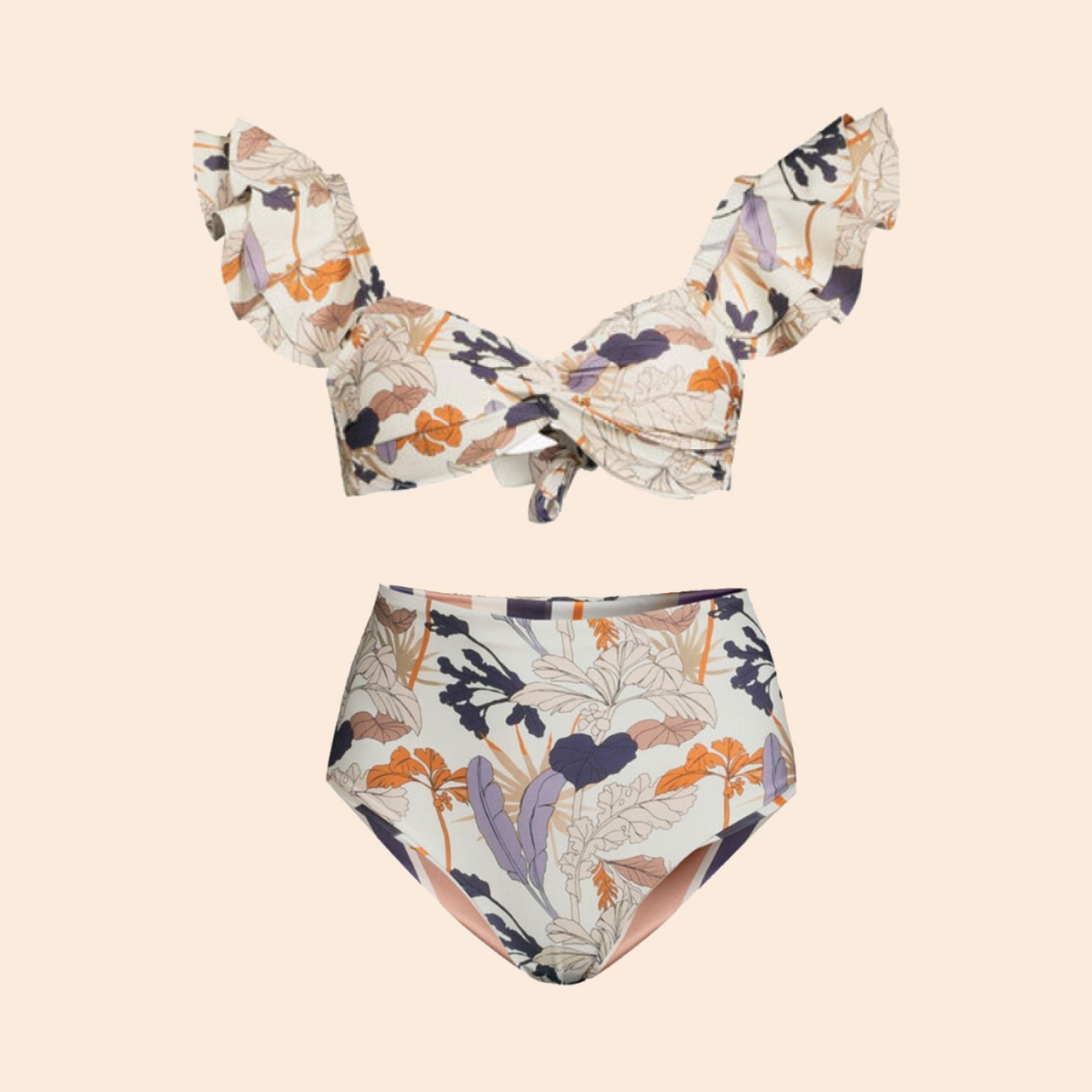 Ruffle sleeve bikini top