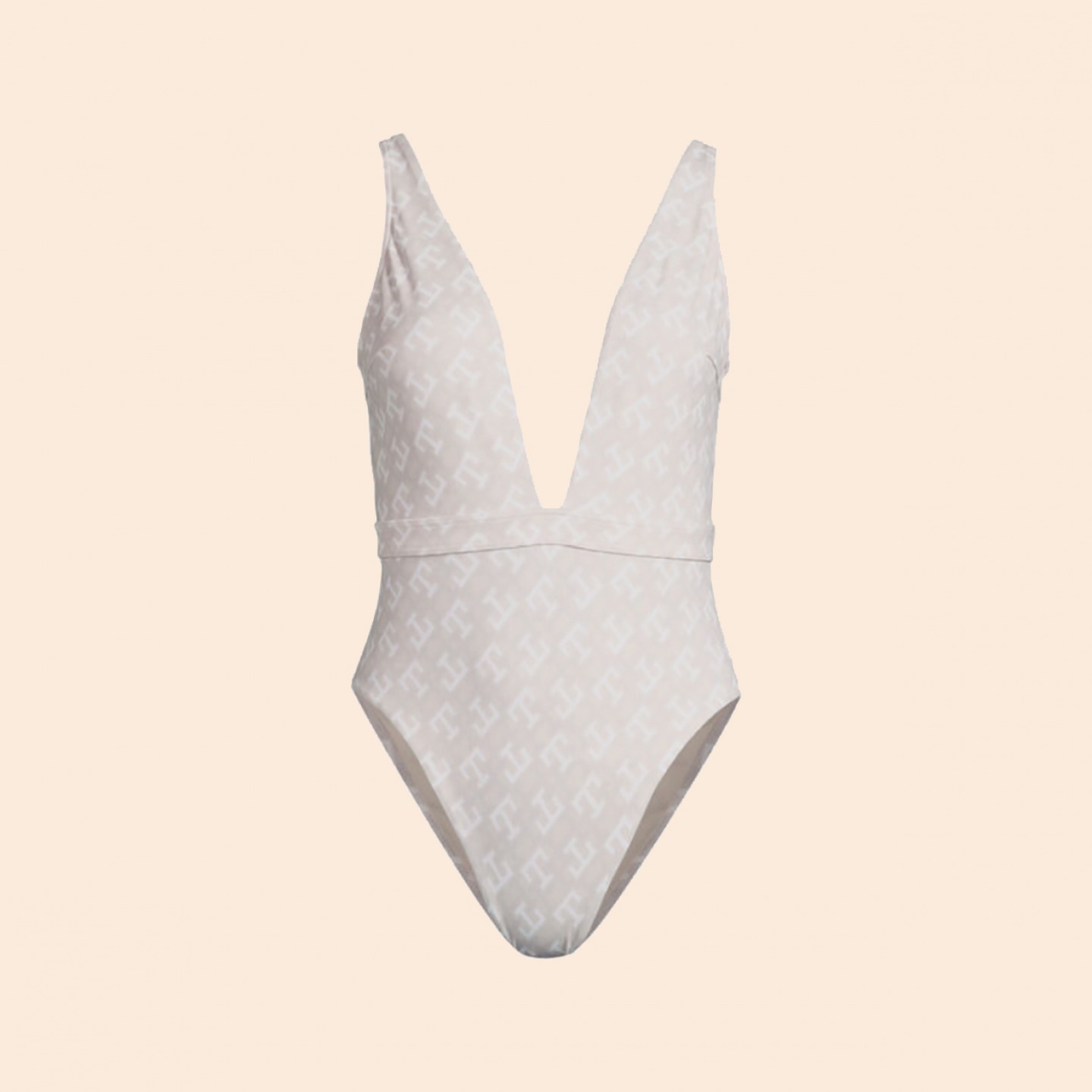 Plunge neck swimsuit