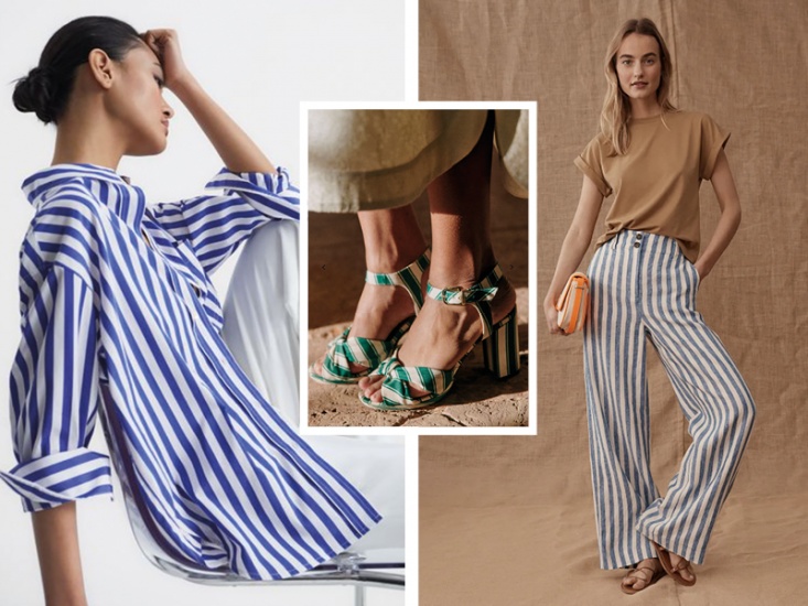 Models wearing striped clothes