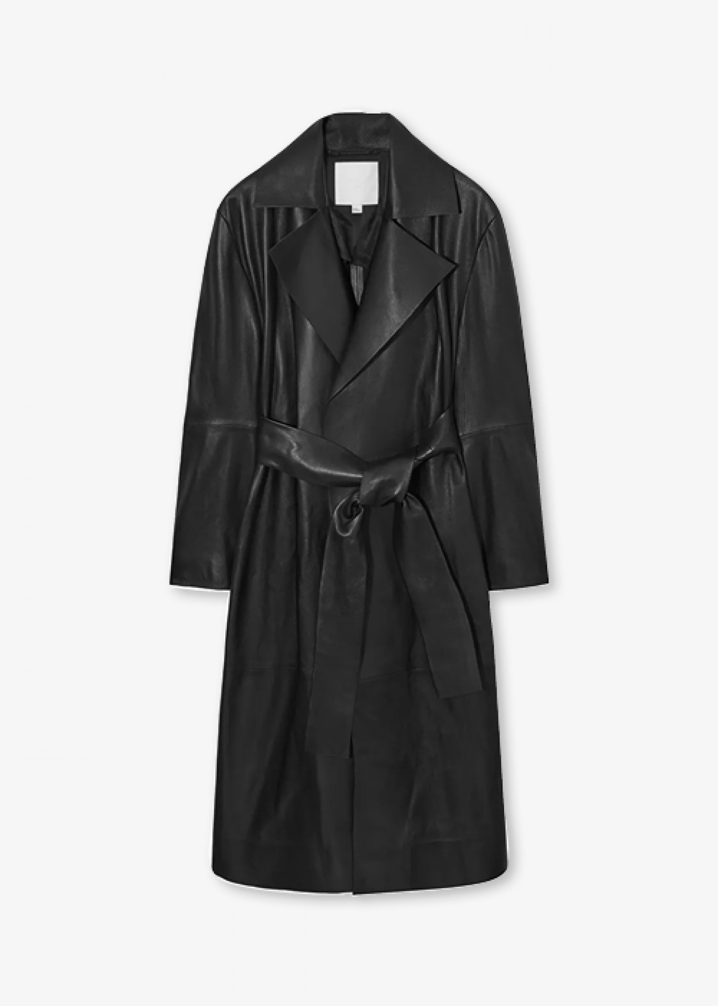 Oversized leather trench