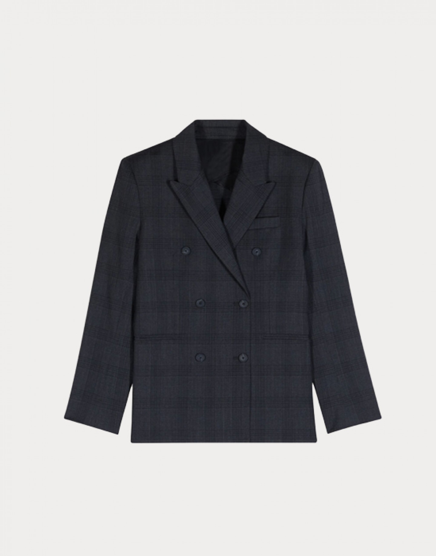 Checked wool blazer
