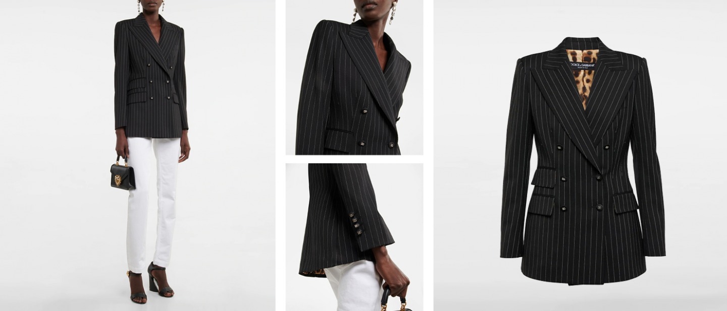 Pinstripe double-breasted blazer
