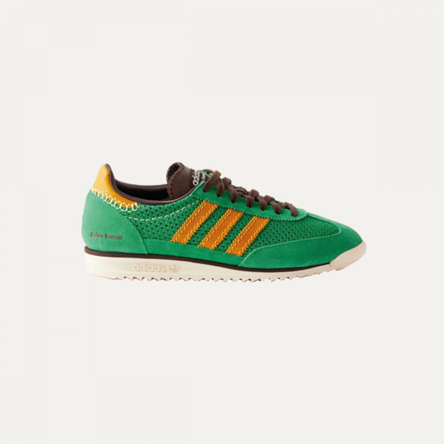 Leather trim knit trainers