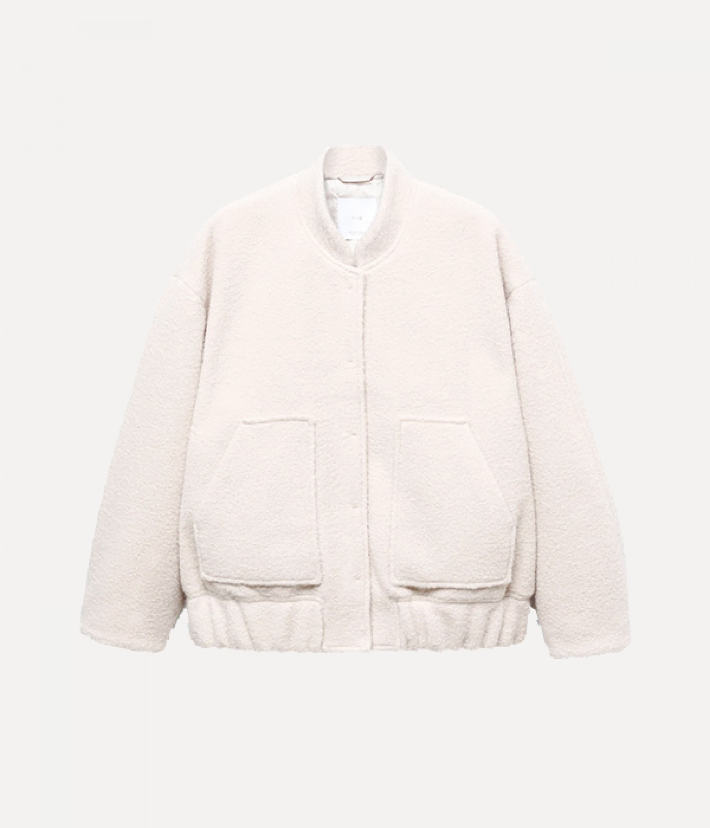 Oversized bouclé bomber jacket