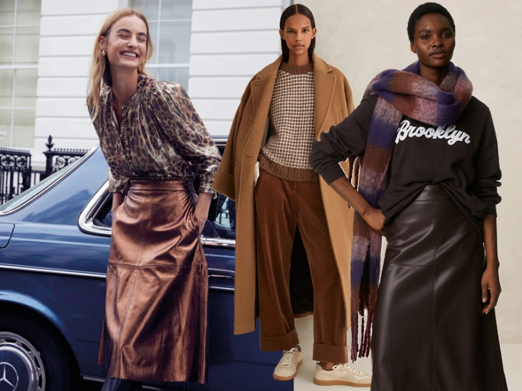 Models wearing tones of brown