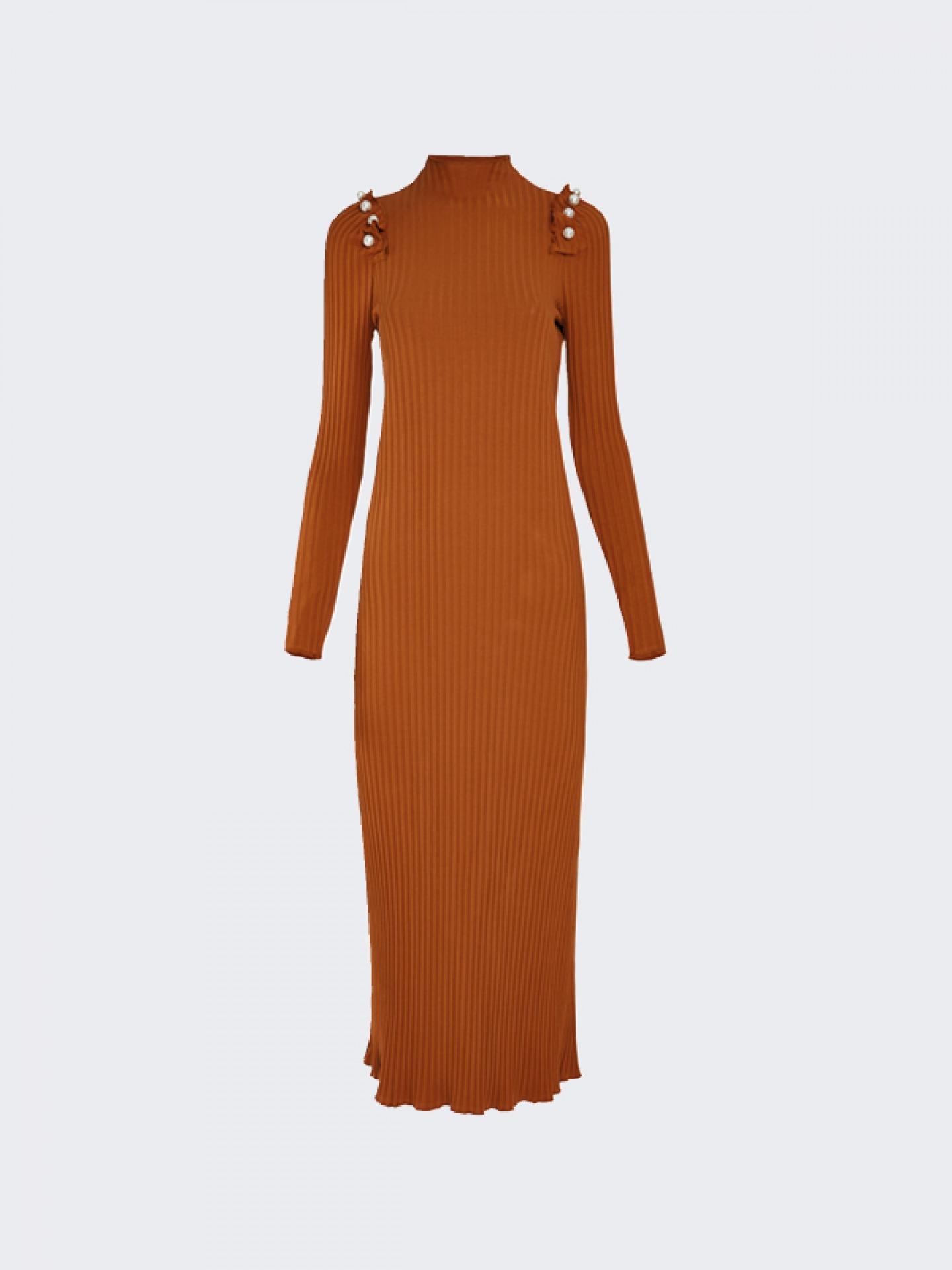 Ribbed cotton jersey dres