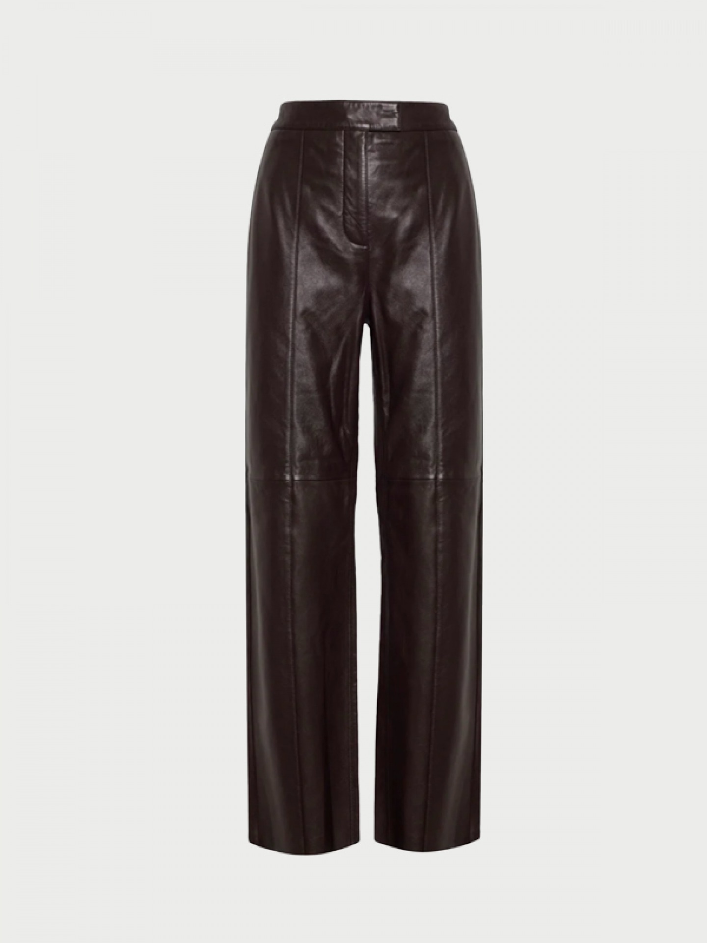 Brown faux leather trousers