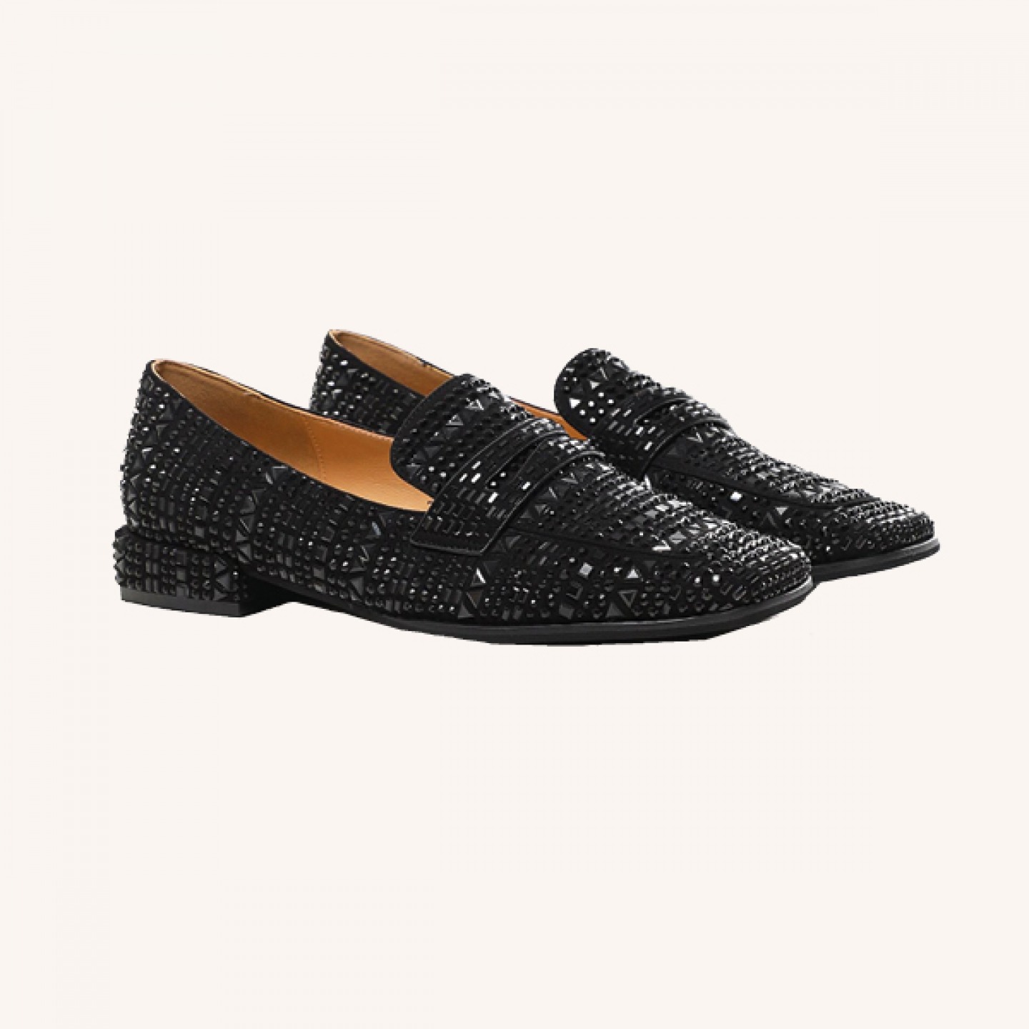 Rhinestone embellished loafers