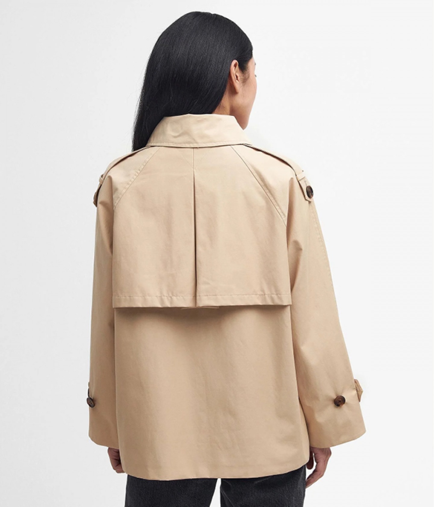 Back view of Annie short trench
