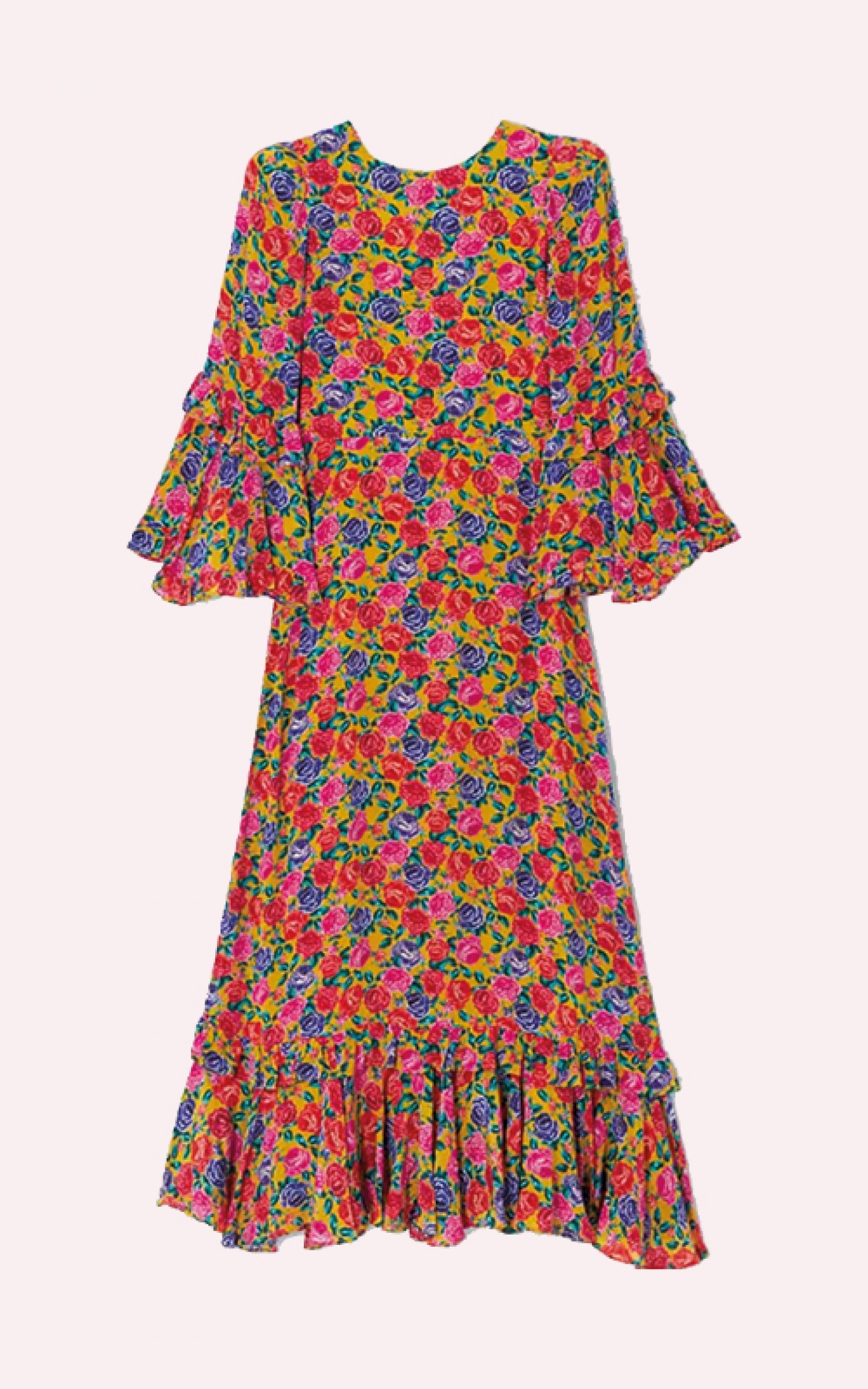 Rose print midi