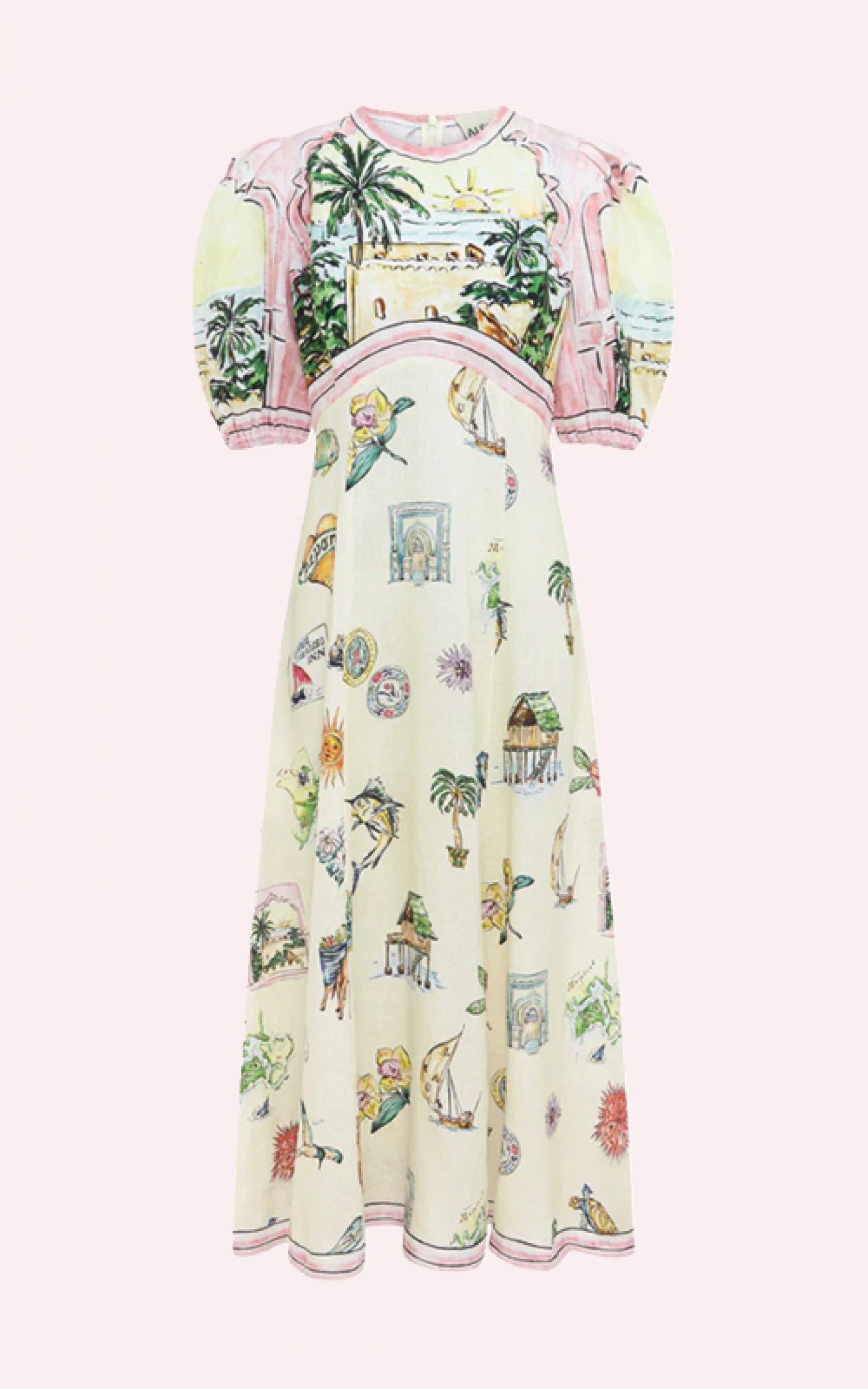 Sunset linen midi dress