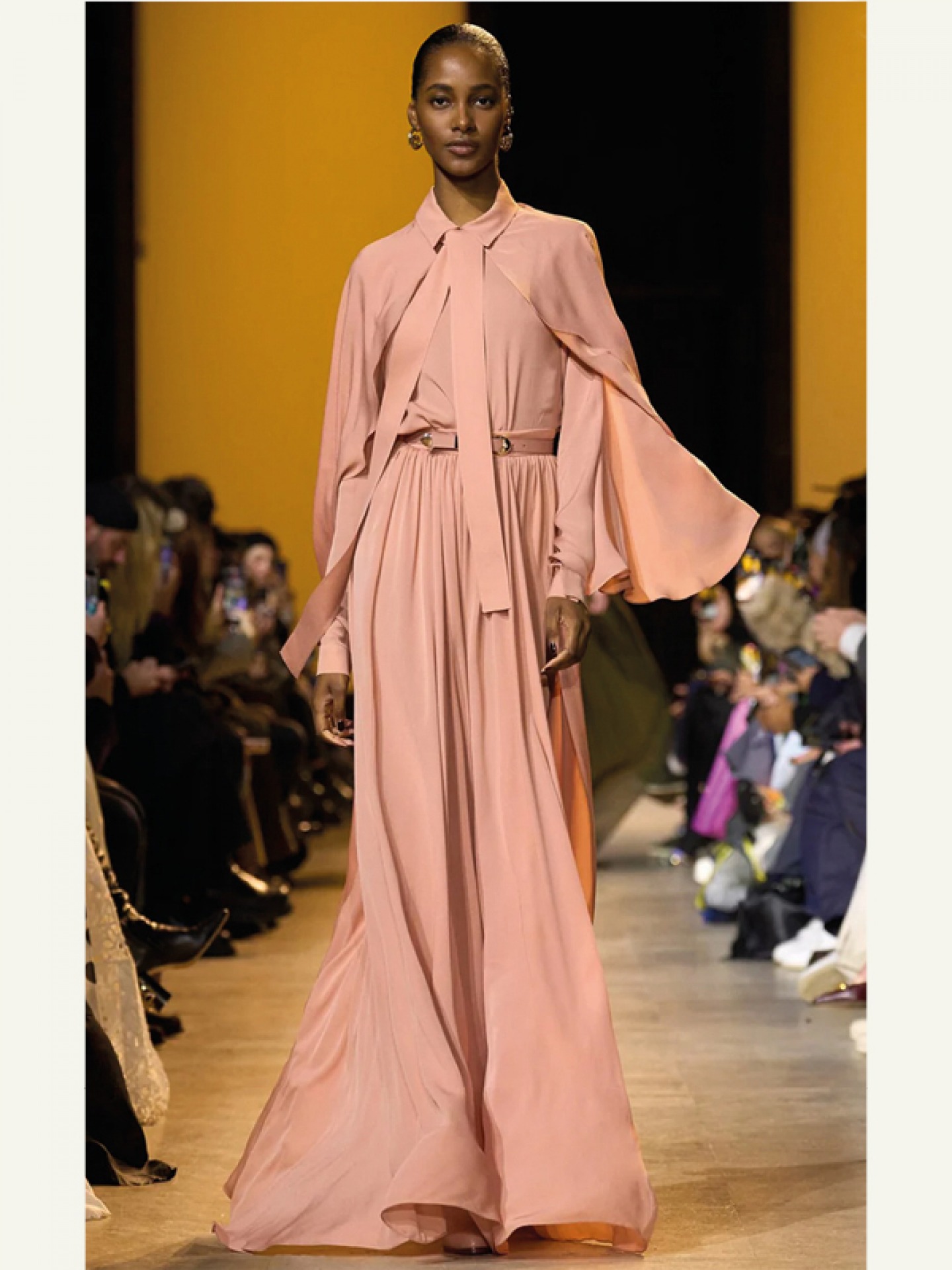 Model wearing Blush Ellie Saab Gown
