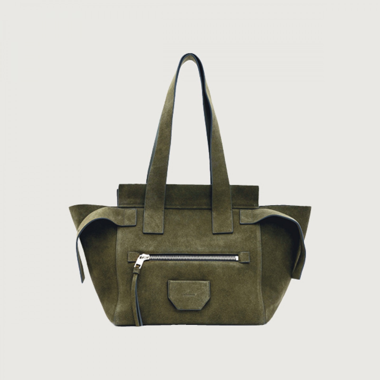 Khaki suede tote
