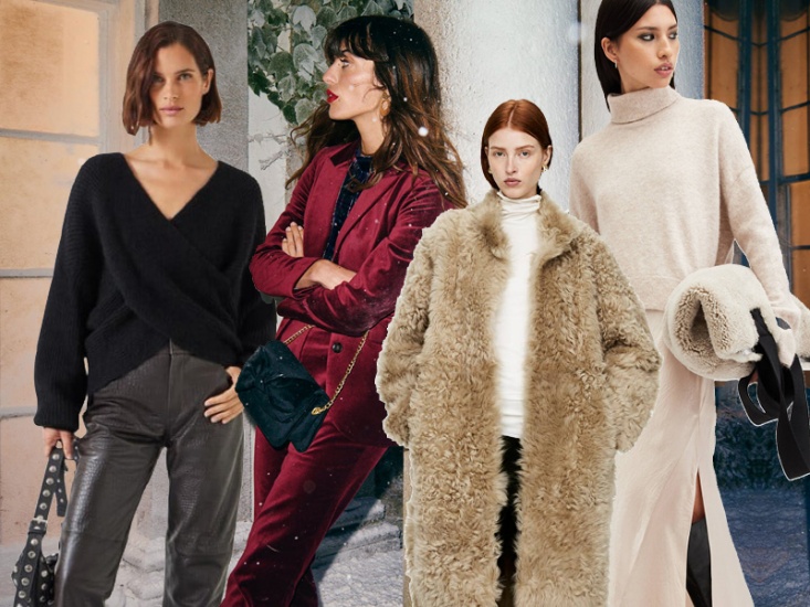 Models wering winter clothes