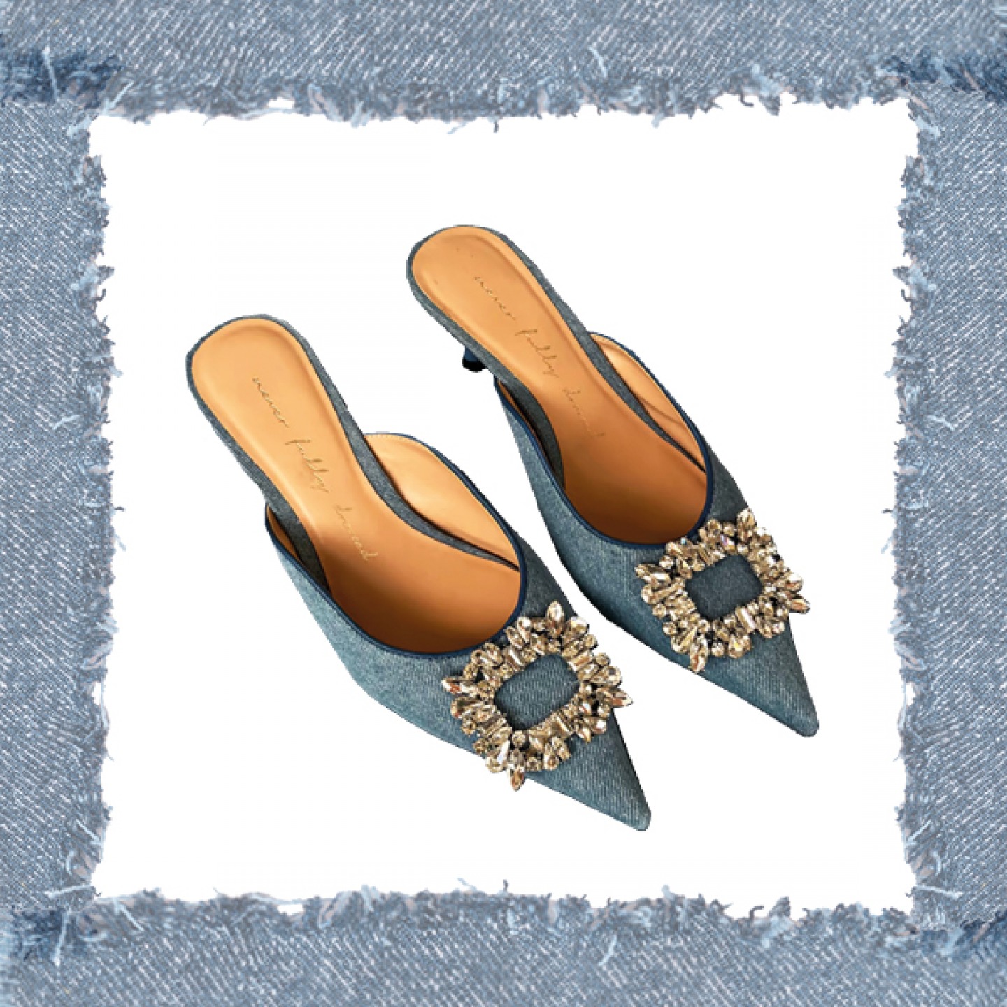 Denim mules