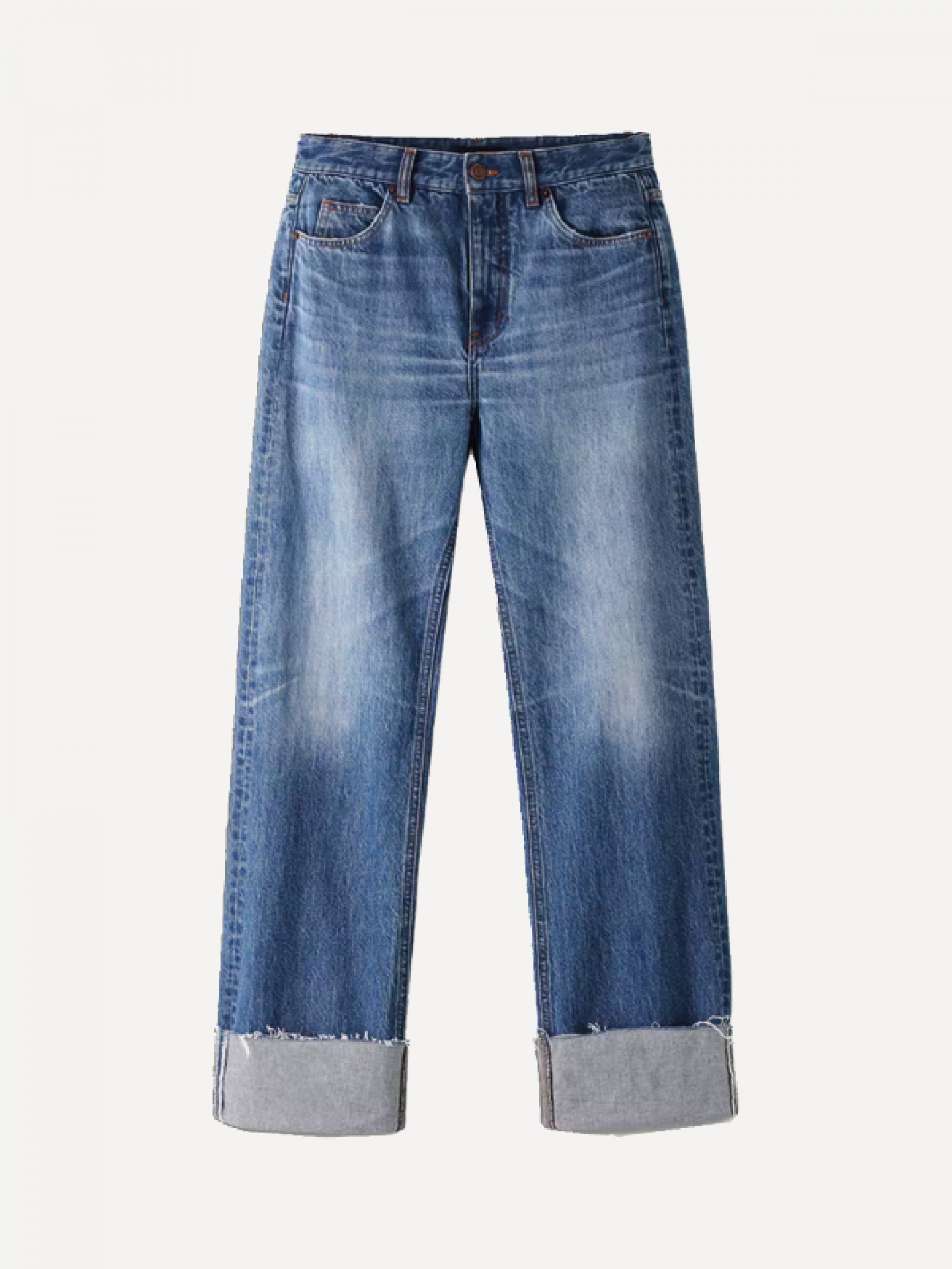 Deep turn-up jeans