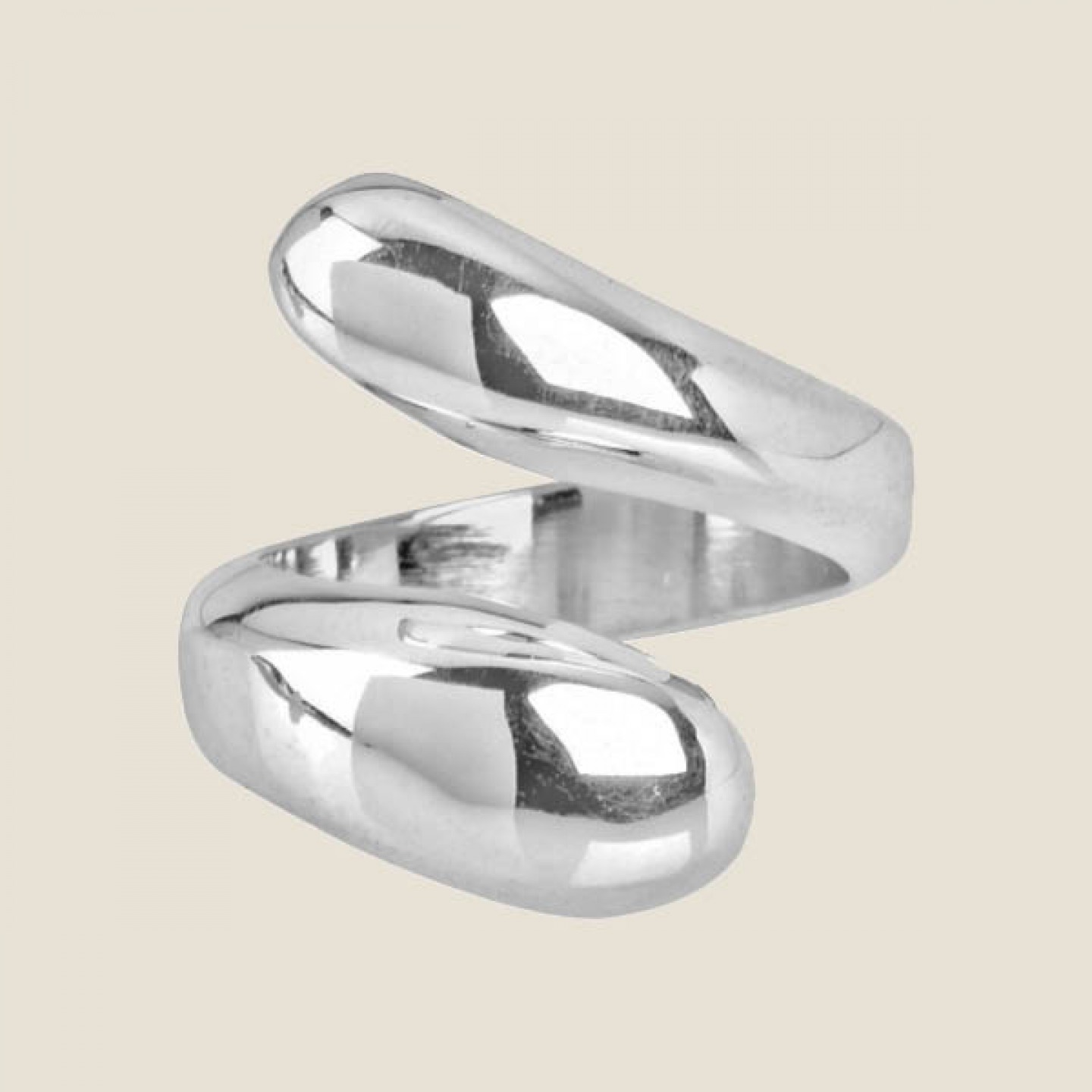 Silver twist ring