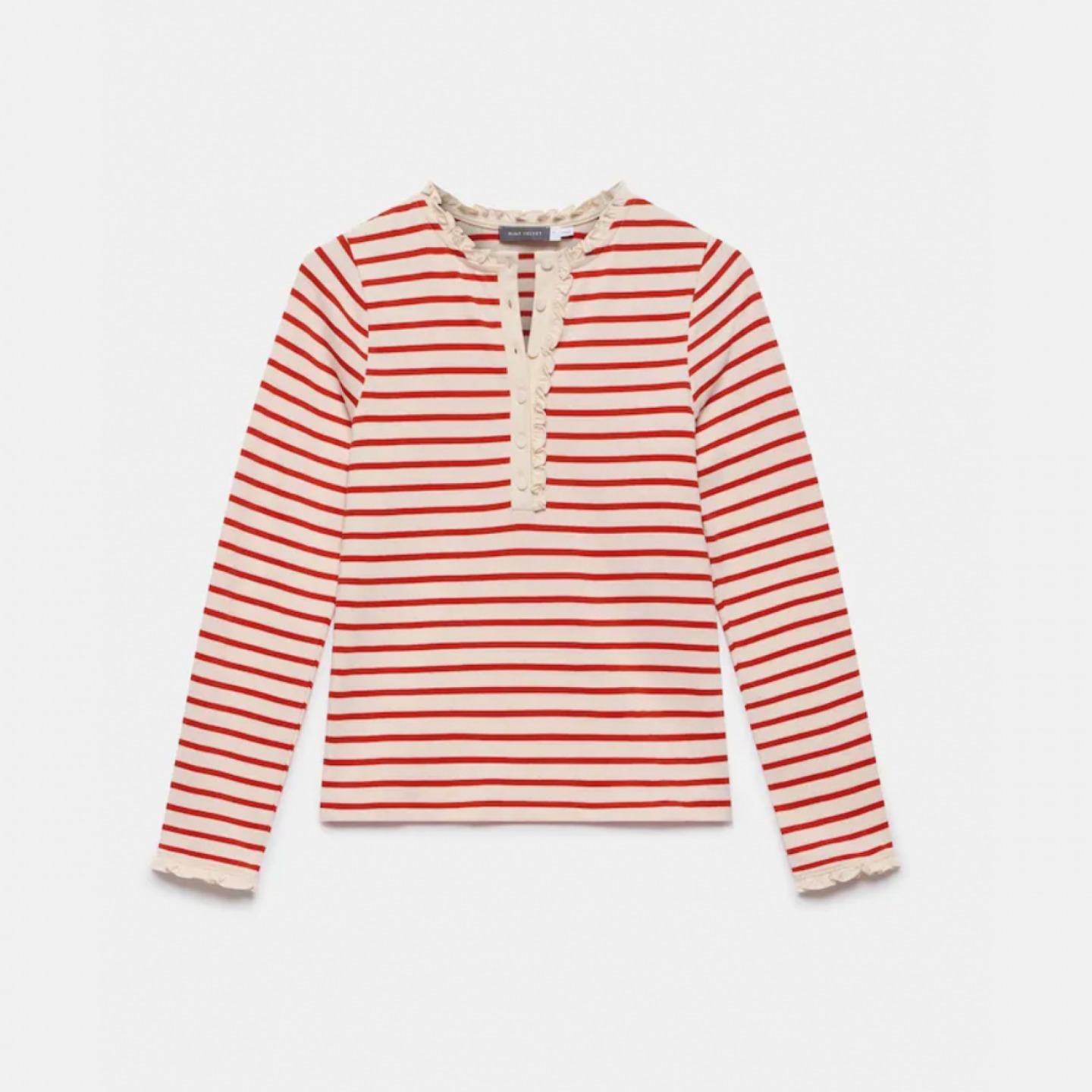 red and white Striped henley top