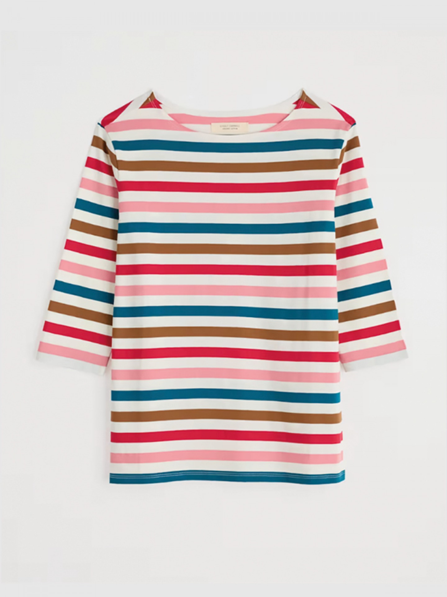 Multi-stripe T-shirt 3/4 sleeve