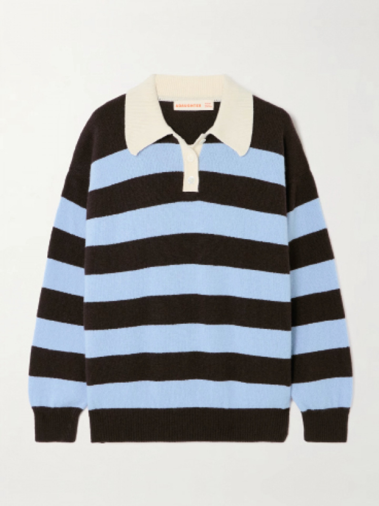 Striped wool polo shirt