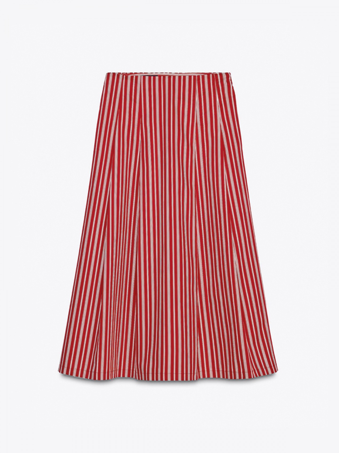Striped midi skirt