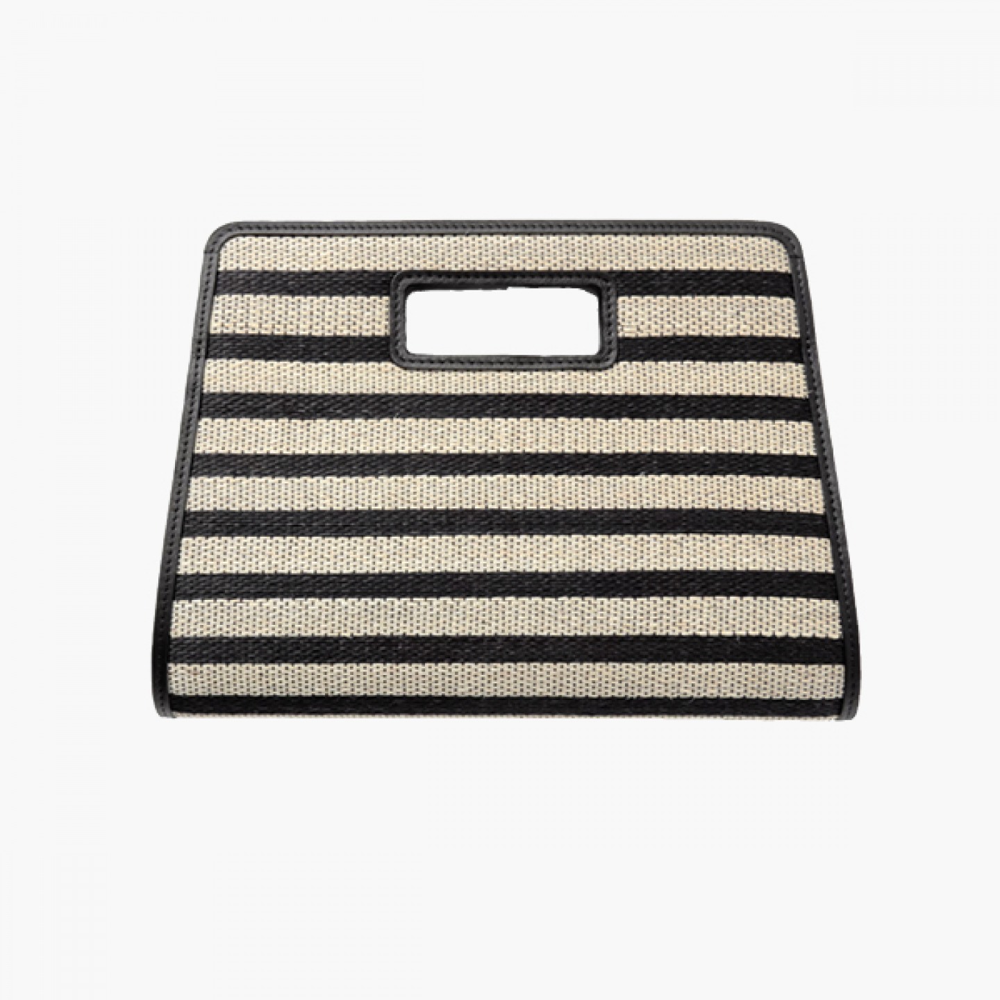 beige and black Straw clutch