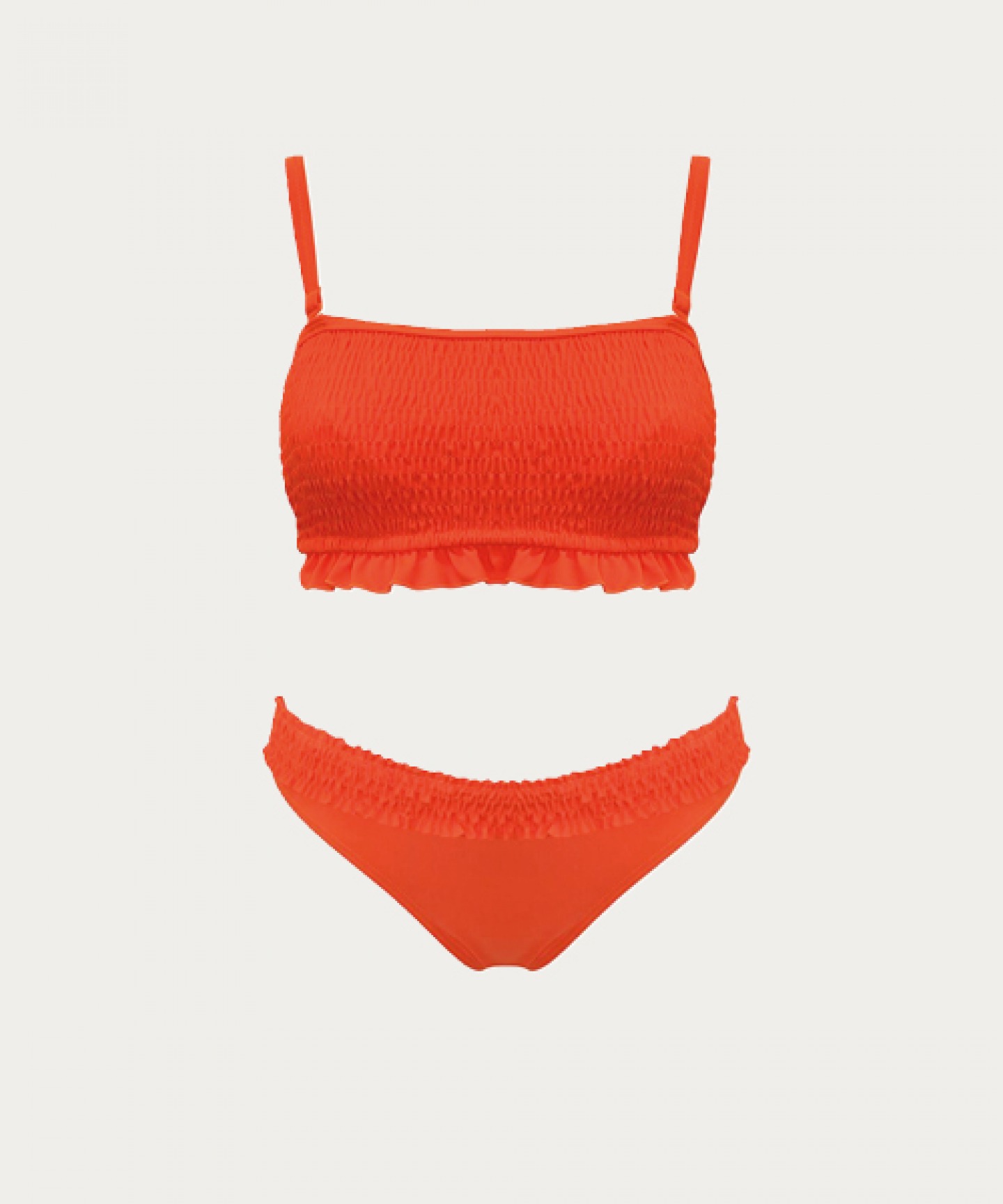 Orange Ruched top and frilled briefs