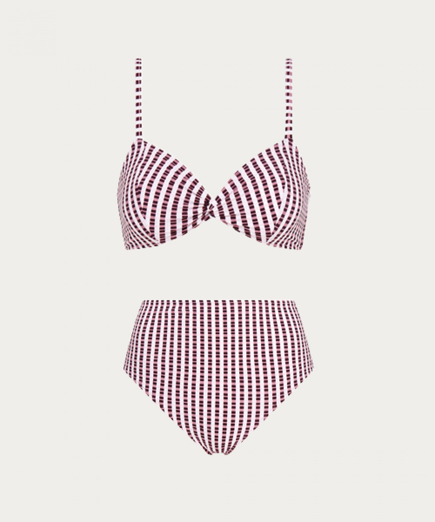 Striped Missy high-waisted bottoms and top