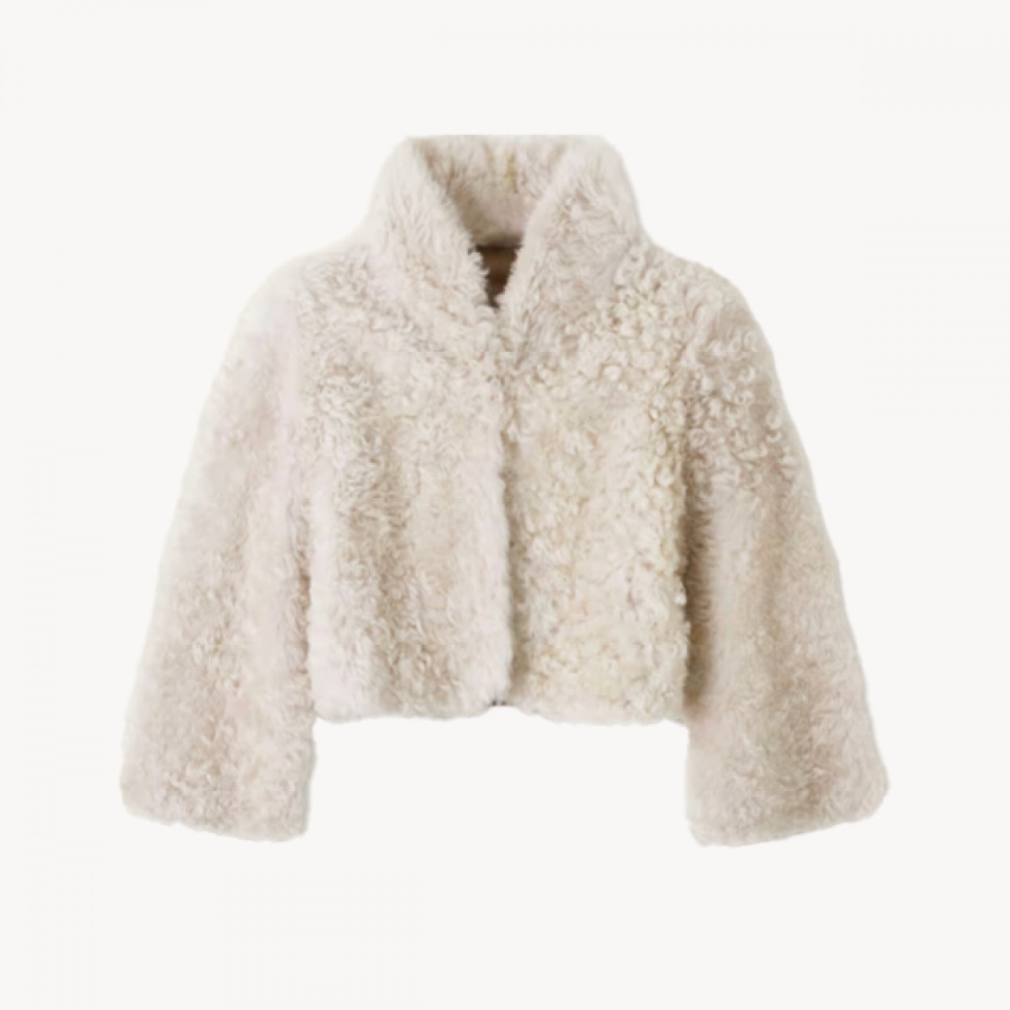Cropped shearling jacket
