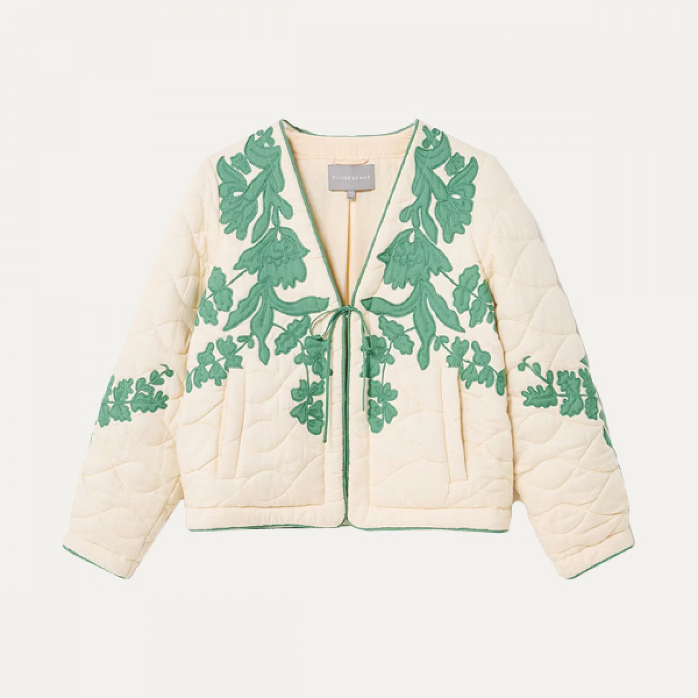 Floral appliqué jacket