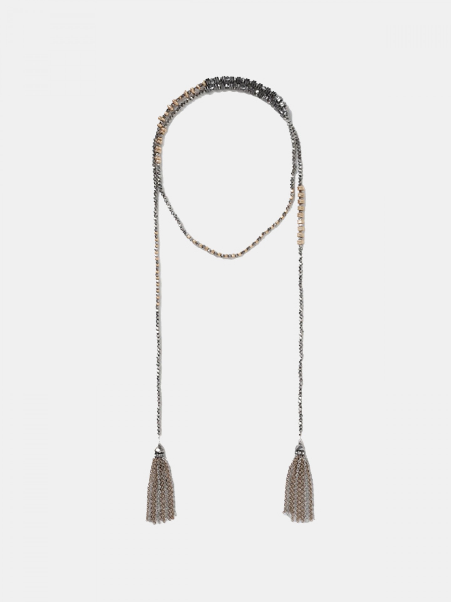 Long beaded wrap around necklace