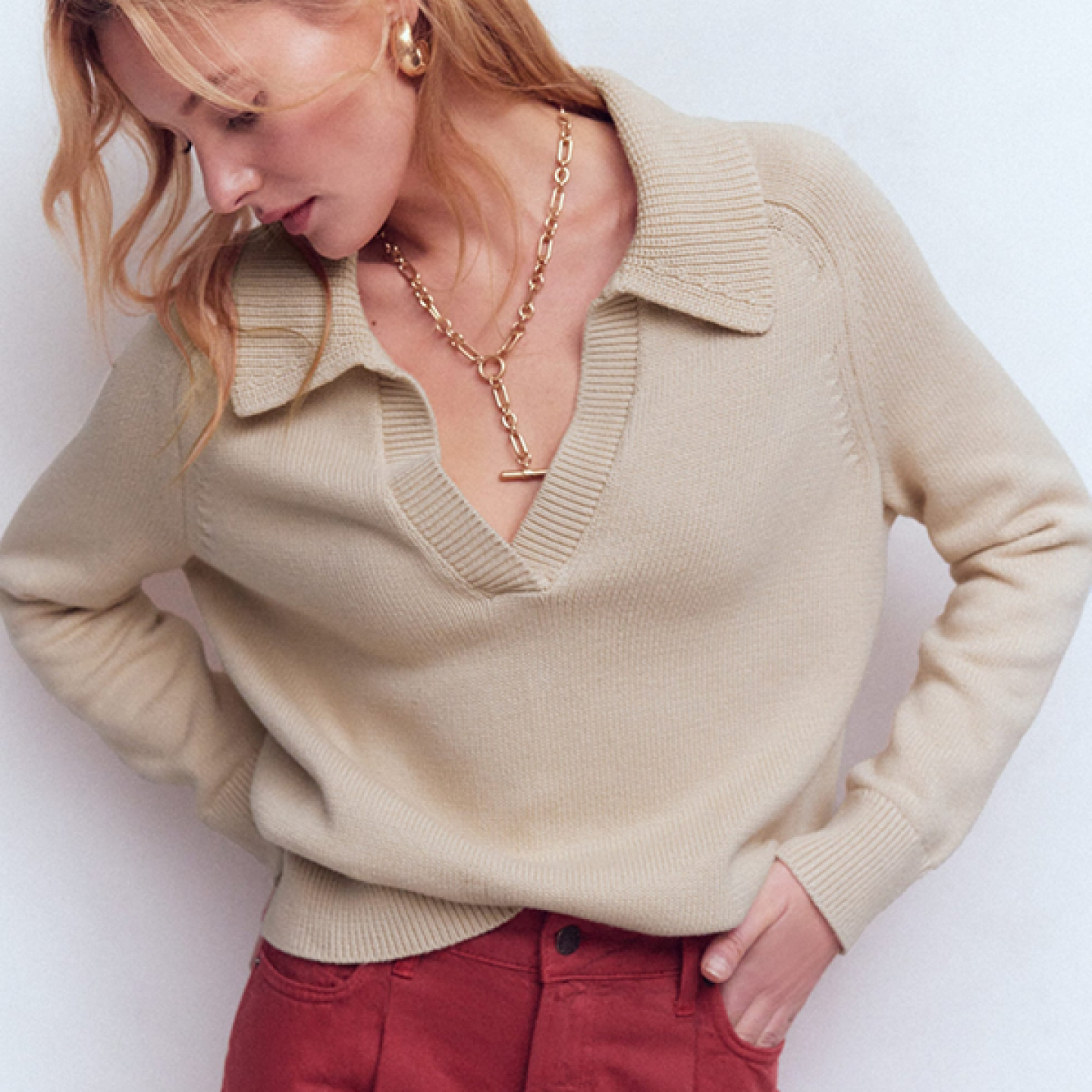 Cotton Henley Jumper