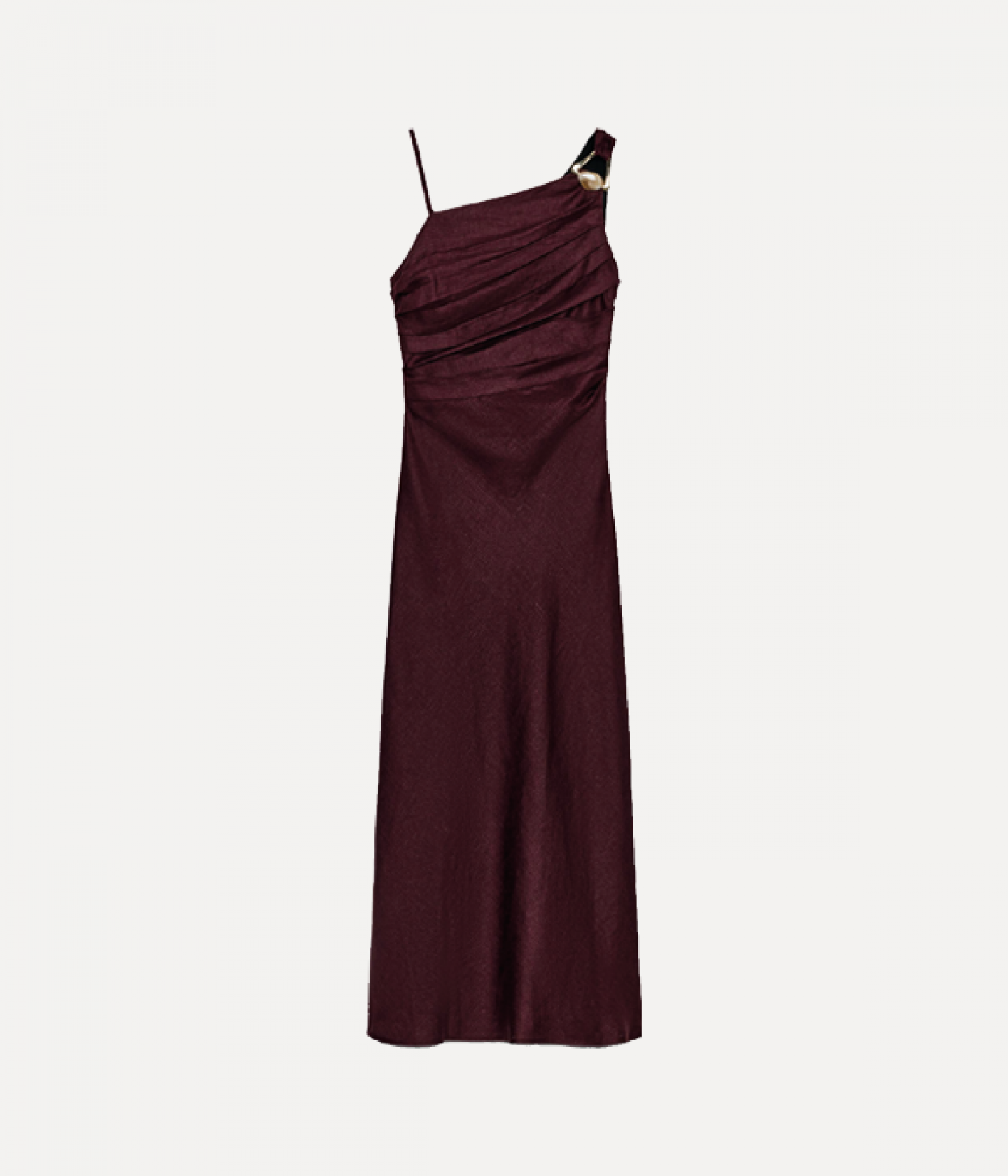 Linen one shoulder dress
