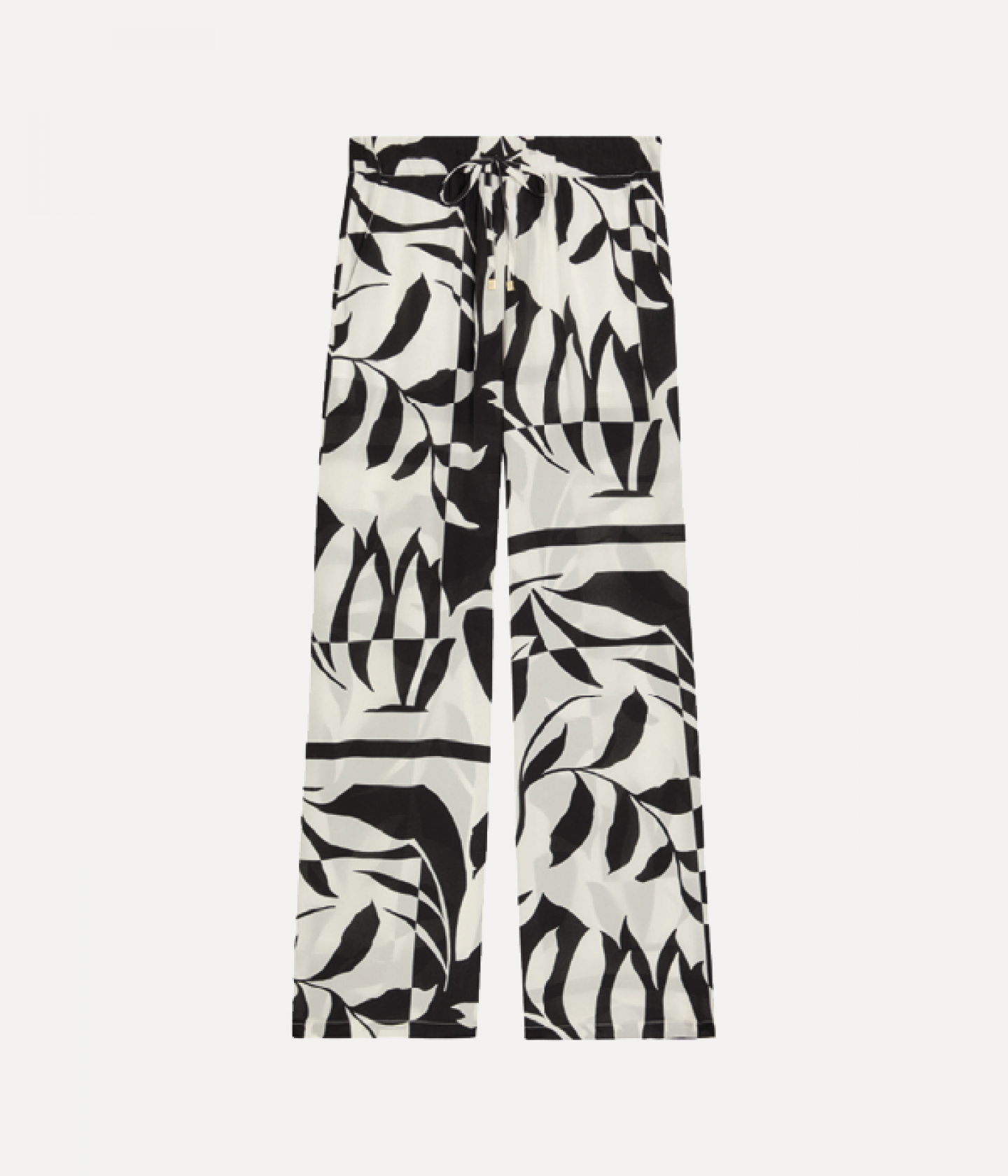 Wide leg silk trousers