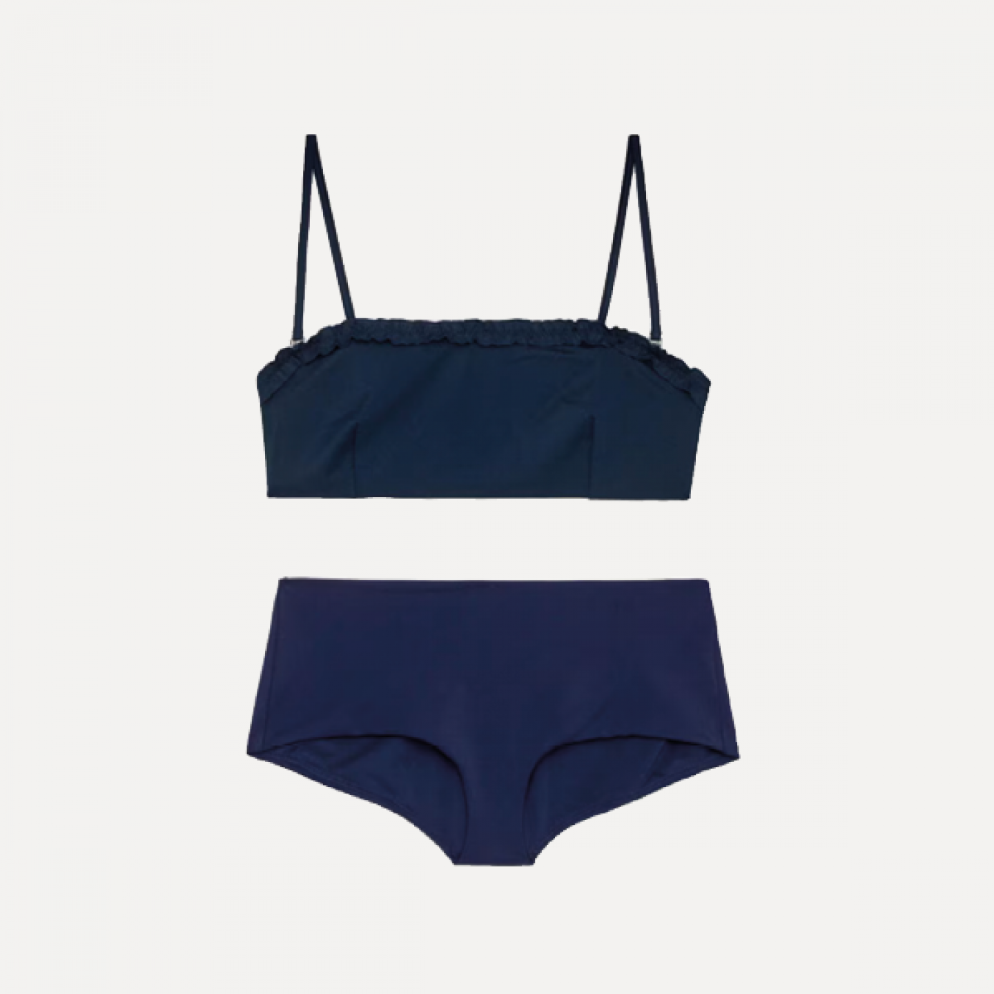 Frill bikini top and hipster bottoms