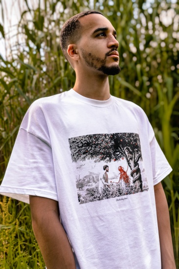 Acta Sanctorum T-shirt, photographed by Darius Setsoafia