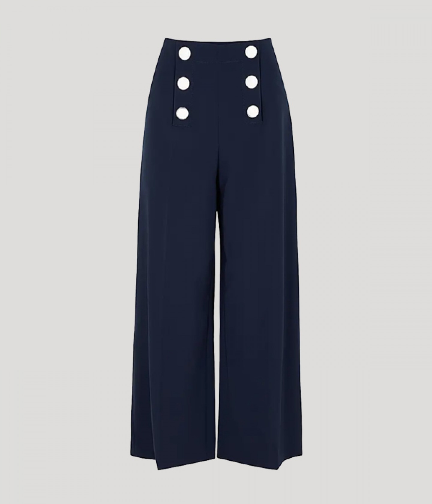 blue wide leg trousers