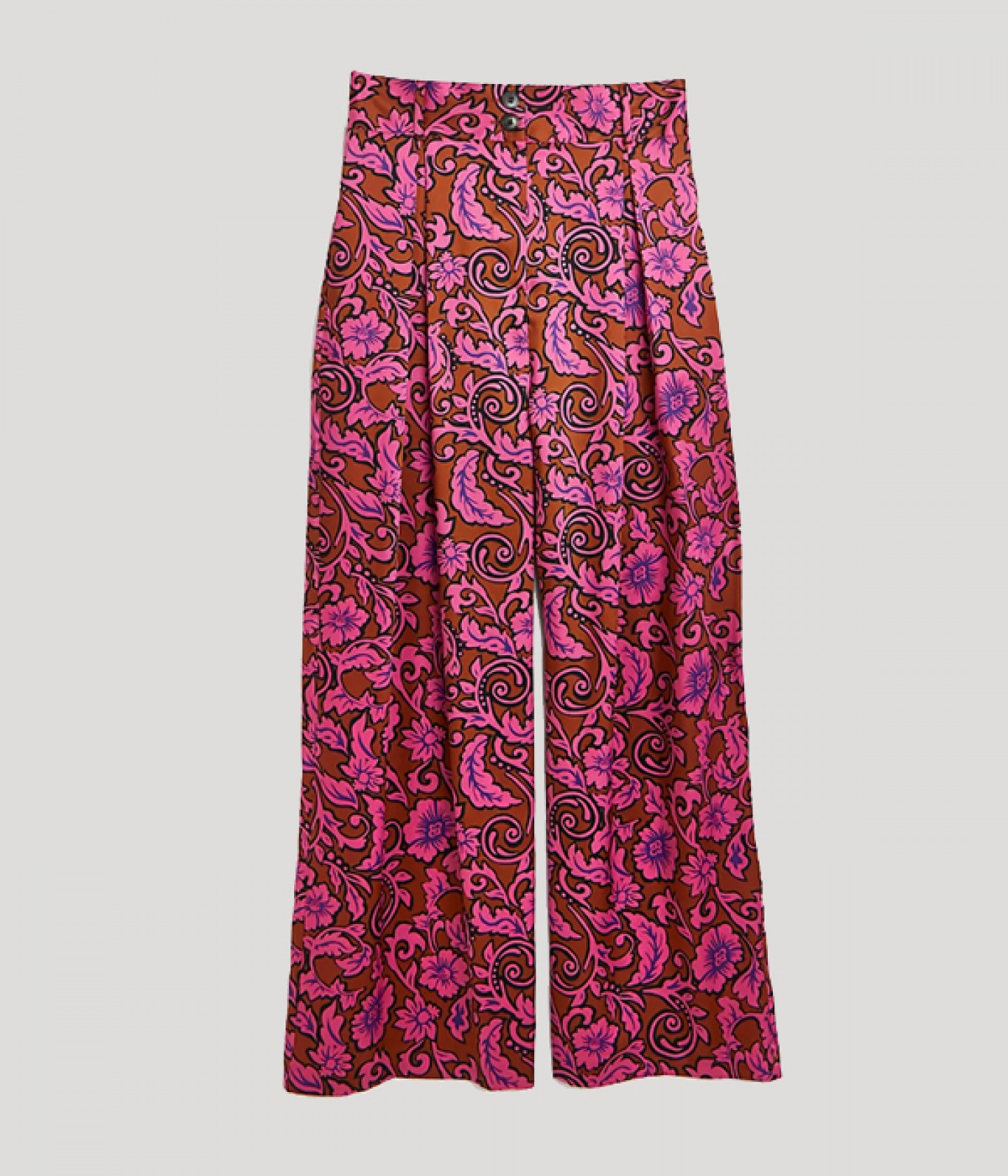 pink floral trousers