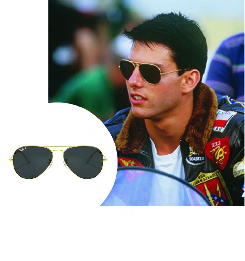 Tom Cruise in Top Gun wearing ray bans