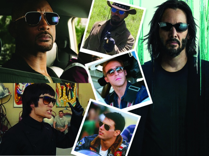 famous actors wearing iconic sunglasses
