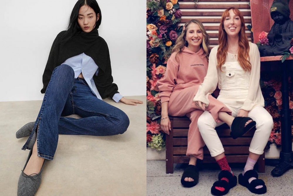 Fabulous flats to wear at home - Zara / Ugg