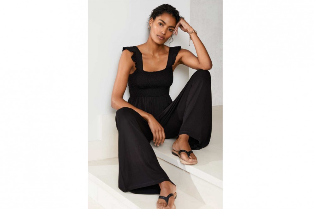 Ruffle strap cotton jumpsuit - Mint Velvet