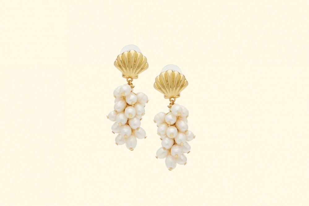 Faux pearl drop earrings