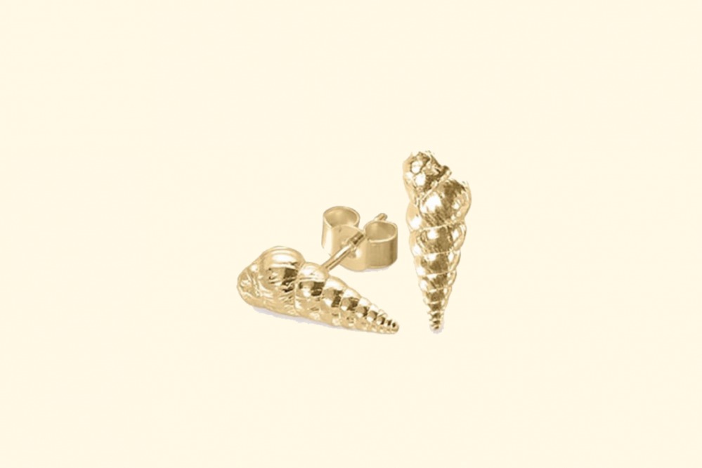 Spiral shell stud earrings