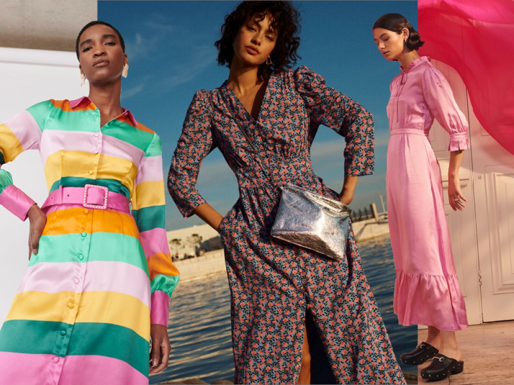 Models wearing maxi dresses