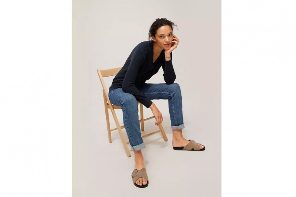 Cotton rib stitch V neck sweater - John Lewis & Partners